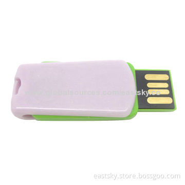 Swivel USB Flash Drive with Waterproof and Dust-proof Chipset Insert, Free for 2-year Warranty